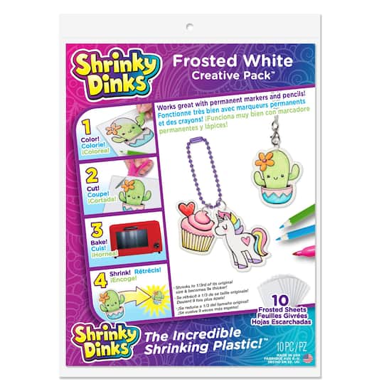 12 Packs: 10 ct. (120 total) Shrinky Dinks® Frosted White Creative Pack™